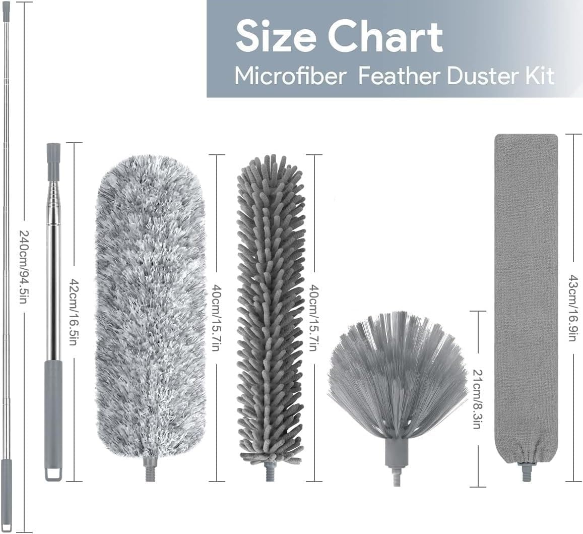 4-in-1 Extendable Microfiber Duster Kit
