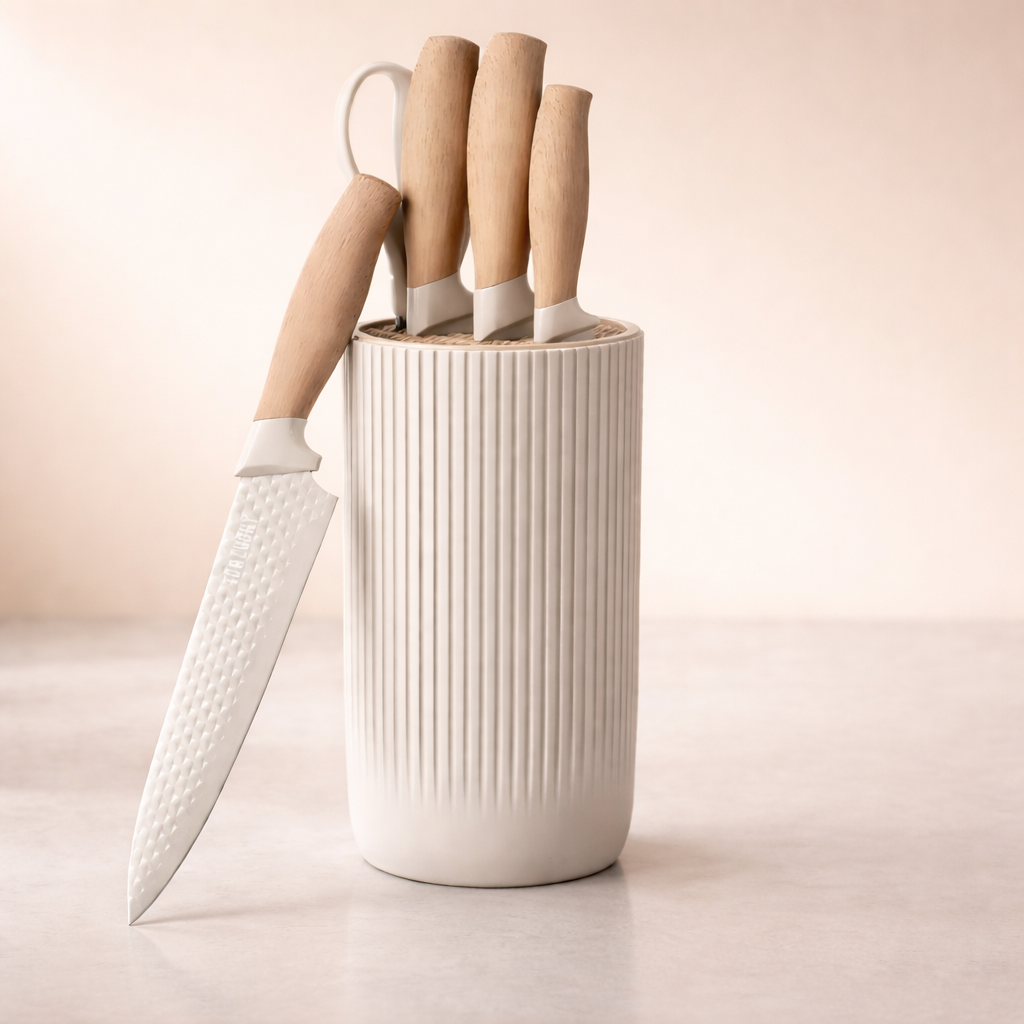 6-Piece Kitchen Knife Set with Holder