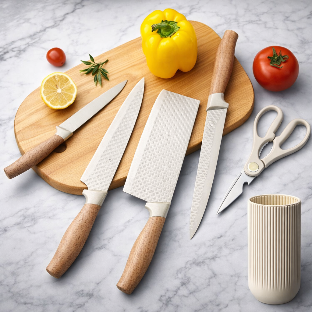 6-Piece Kitchen Knife Set with Holder