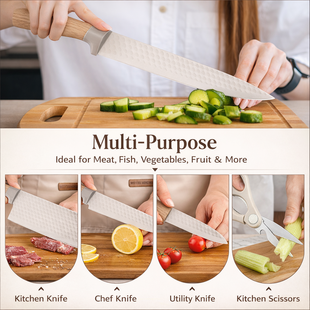 6-Piece Kitchen Knife Set with Holder