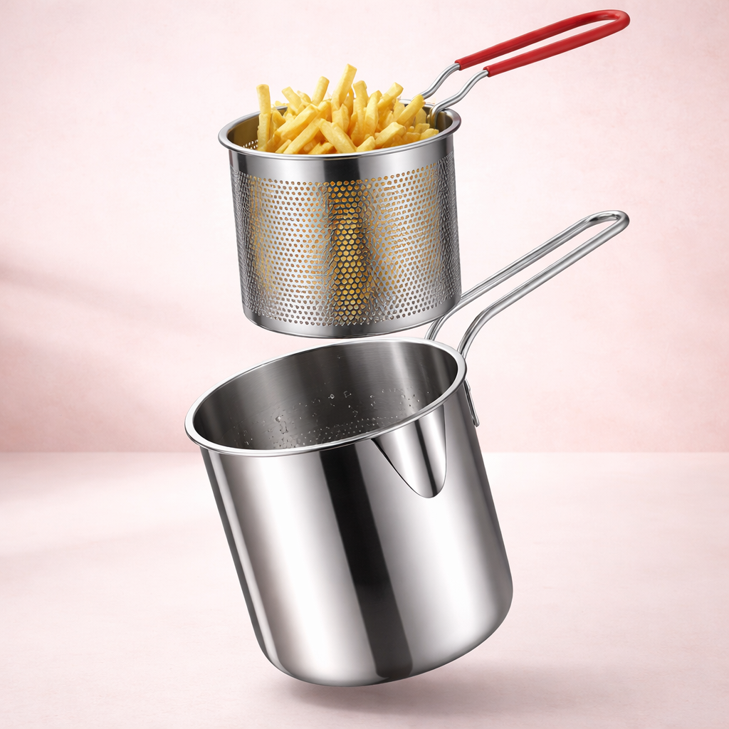 Stainless Steel Fryer Pot with Basket