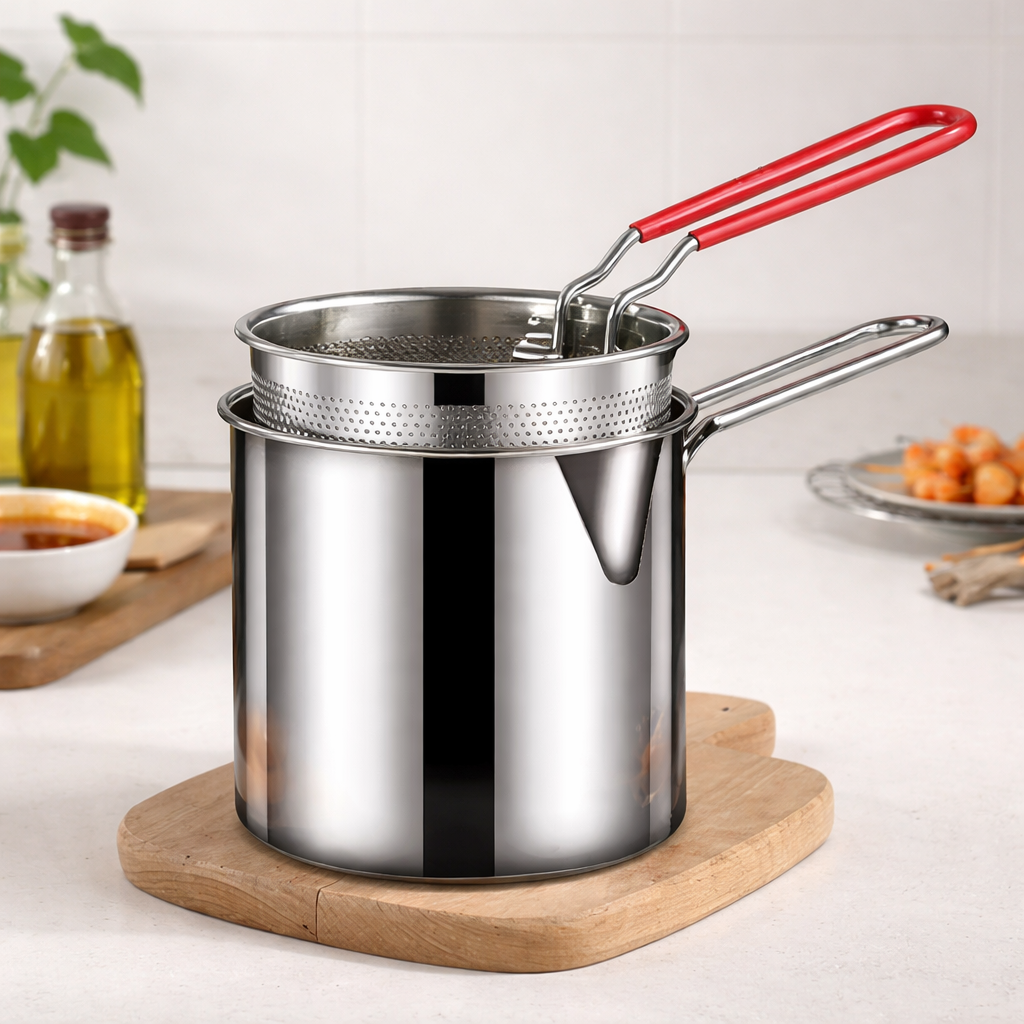 Stainless Steel Fryer Pot with Basket
