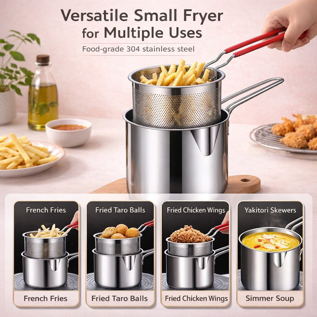 Stainless Steel Fryer Pot with Basket