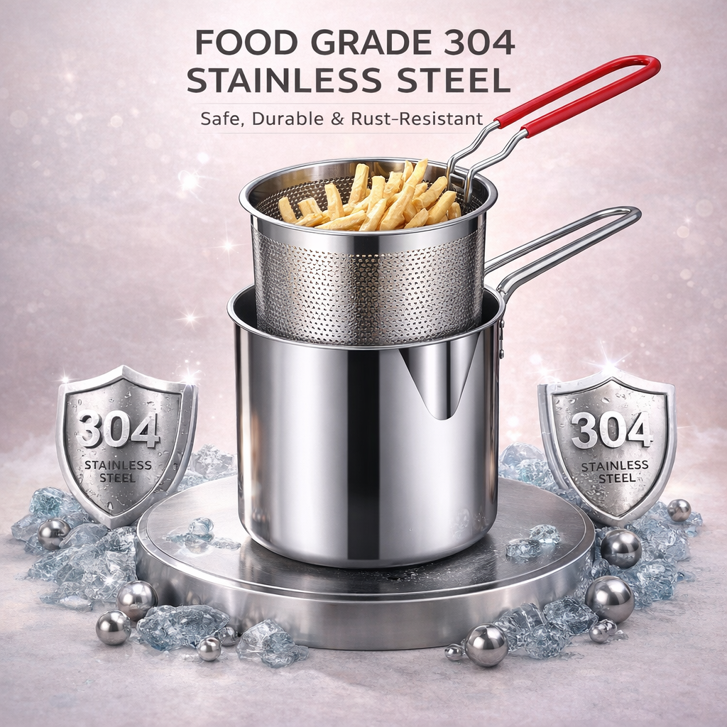 Stainless Steel Fryer Pot with Basket