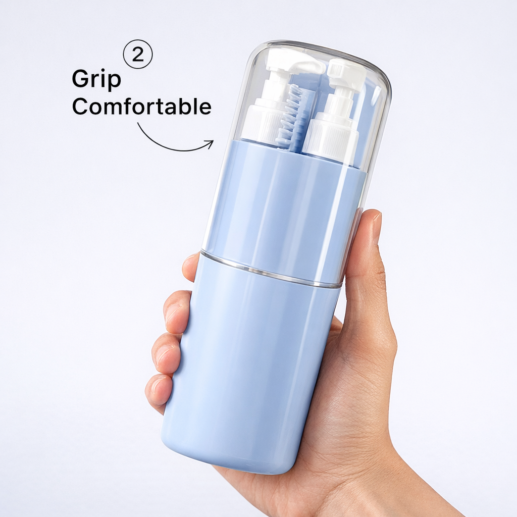 6-in-1 Travel Essential Kit with Dispenser & Storage